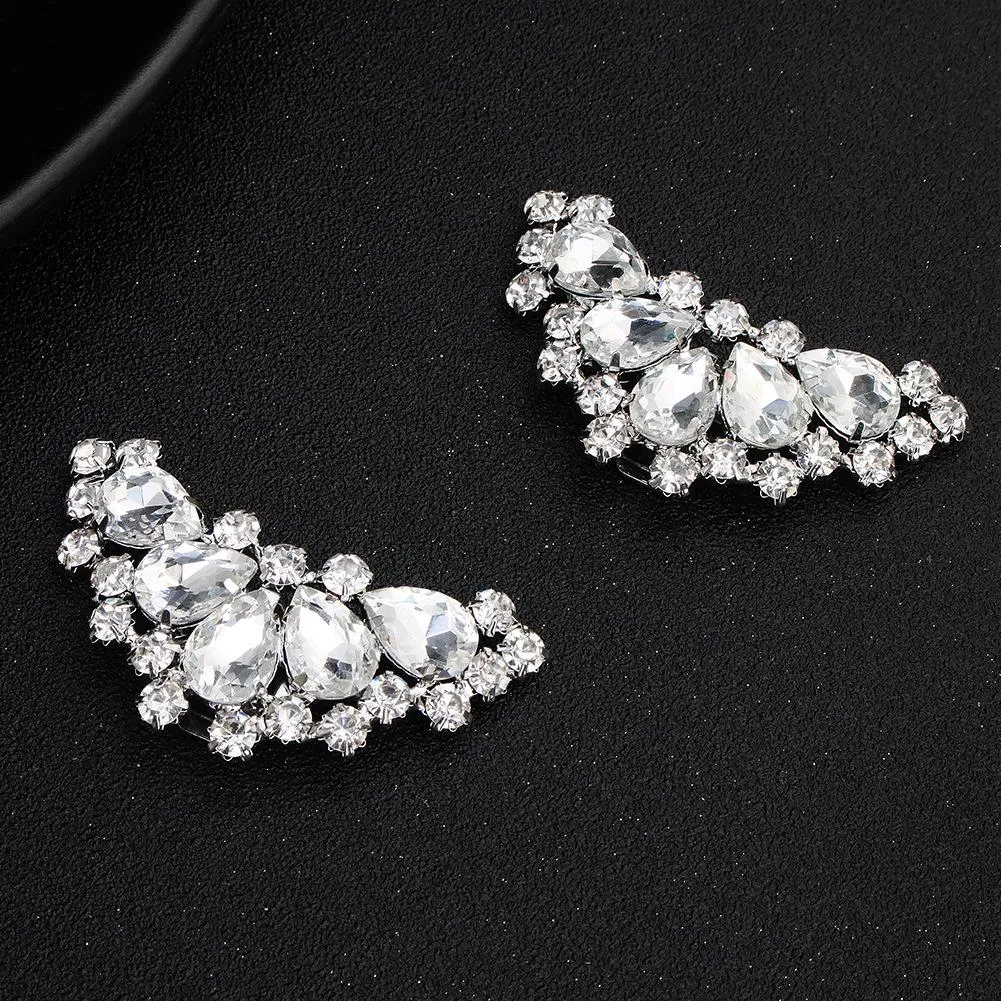 Elegant Rhinestone Shoe Buckles Pair - Bridal Wedding Shoe Clips