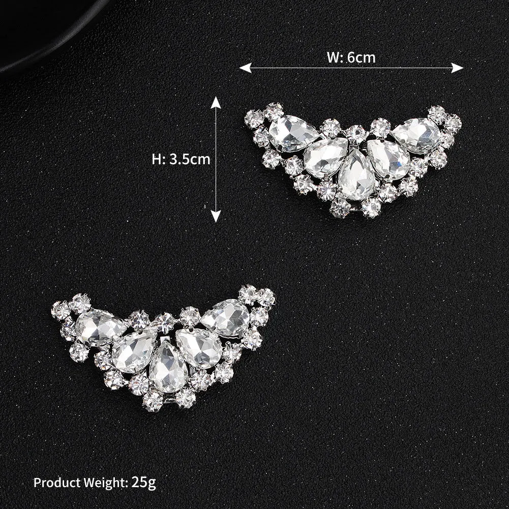 Elegant Rhinestone Shoe Buckles Pair - Bridal Wedding Shoe Clips