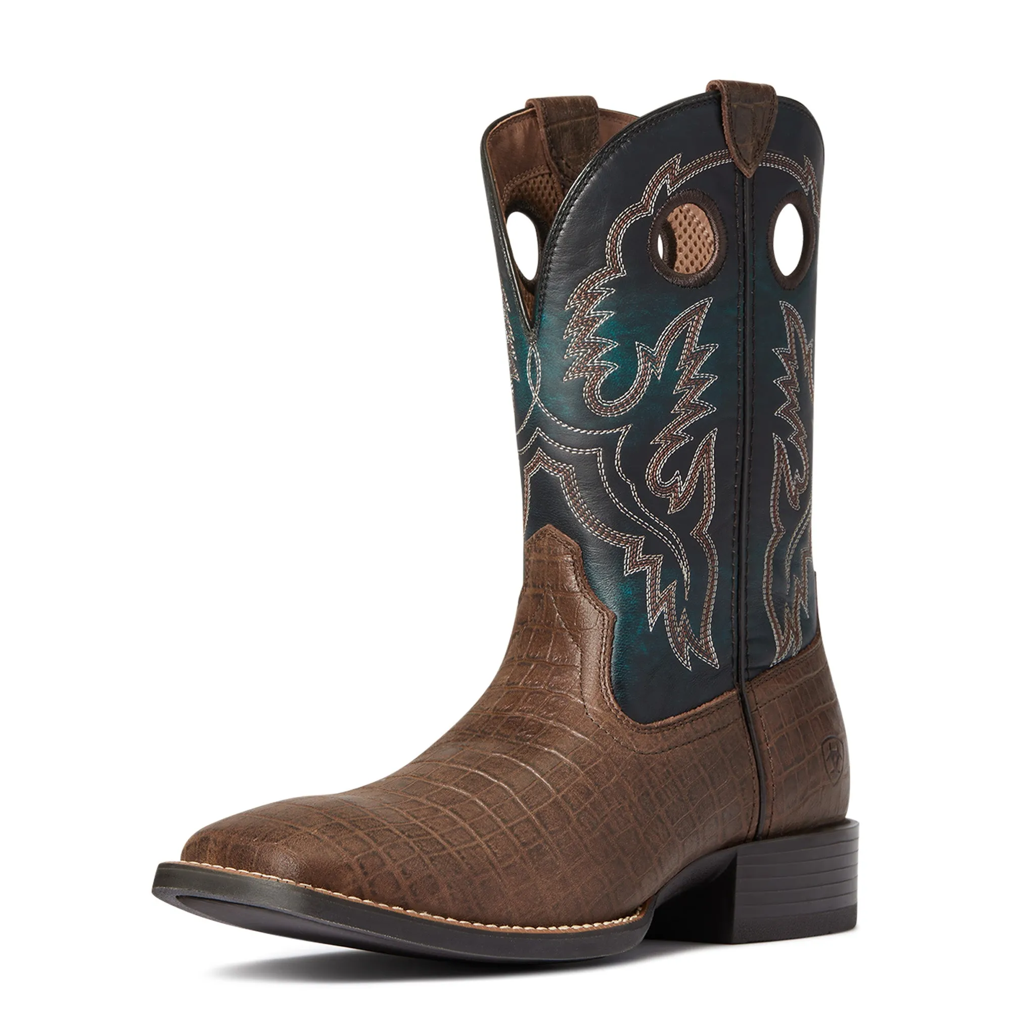 Ariat Men's Sport Buckout Deep Blue Croc Print Boots 10038501