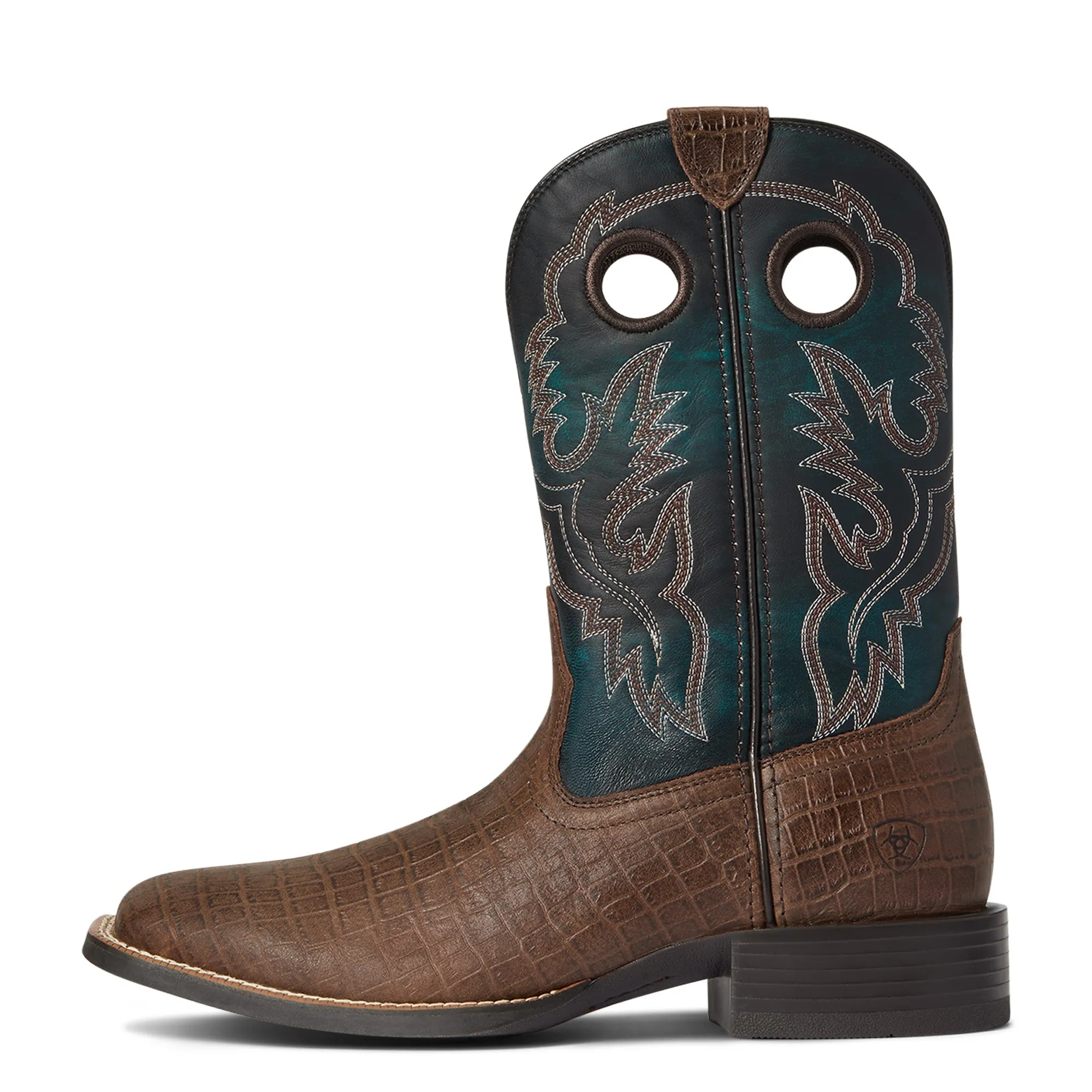 Ariat Men's Sport Buckout Deep Blue Croc Print Boots 10038501