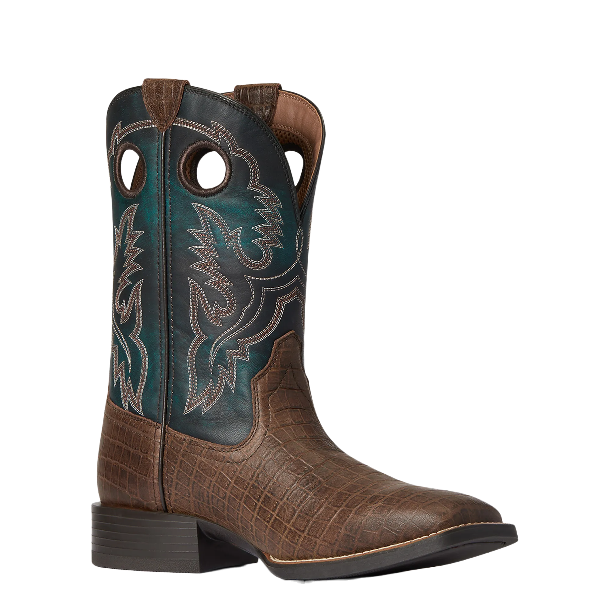 Ariat Men's Sport Buckout Deep Blue Croc Print Boots 10038501