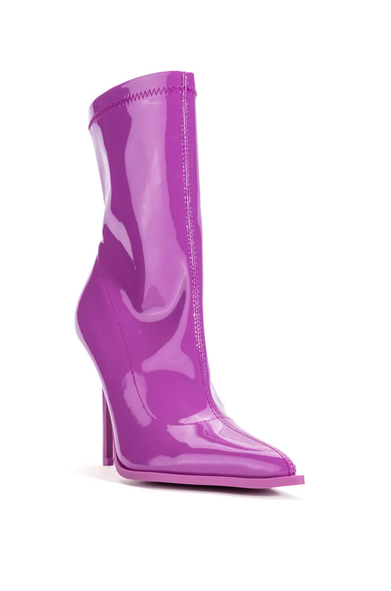 AZALEA WANG ISABELLA PATENT BOOTIE IN PURPLE