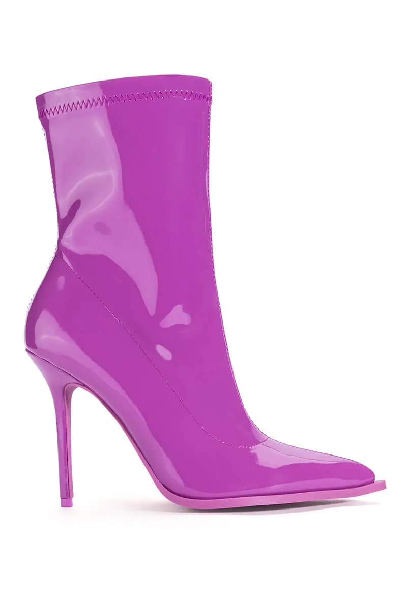 AZALEA WANG ISABELLA PATENT BOOTIE IN PURPLE