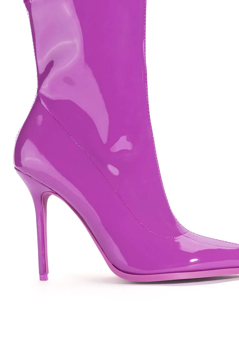 AZALEA WANG ISABELLA PATENT BOOTIE IN PURPLE