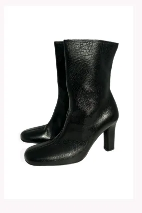 Black Leather Ankle Boots