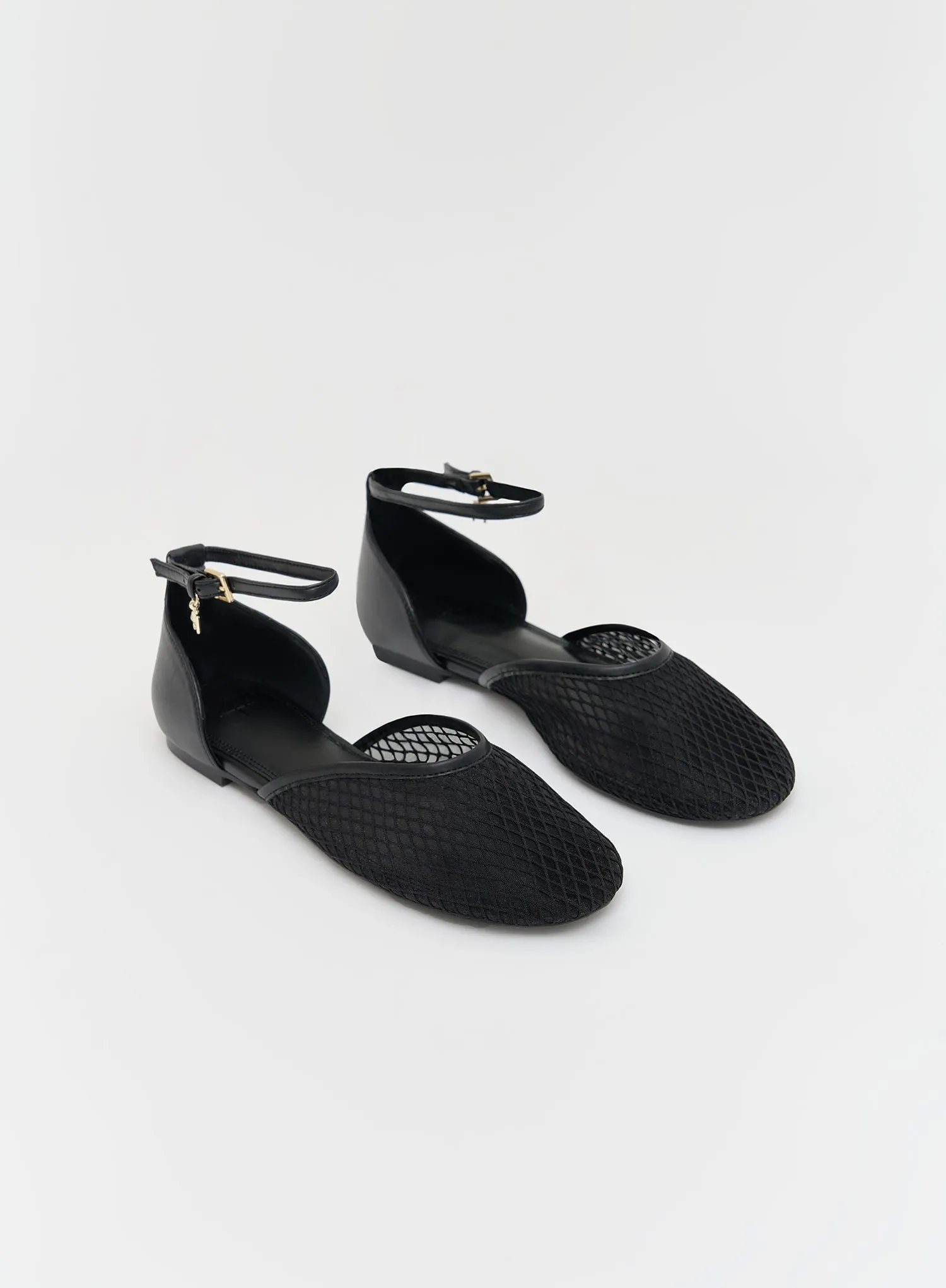 Black Mesh Ballet Flat - Chessie