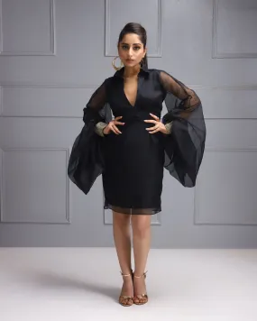 Stylish Black Sheer Dress with Alluring Design