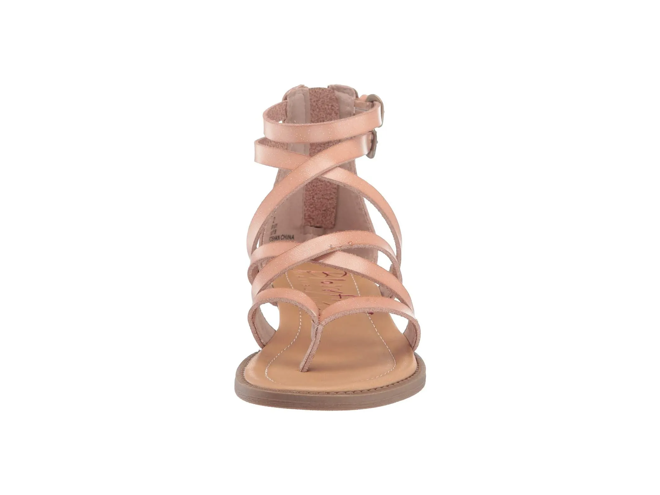 Nude Glitter Crisscross Strap Sandals - Blowfish Malibu Bungalow-K