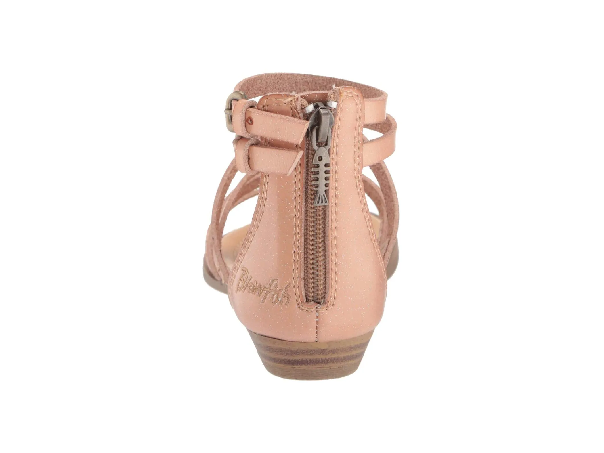 Nude Glitter Crisscross Strap Sandals - Blowfish Malibu Bungalow-K