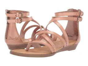 Nude Glitter Crisscross Strap Sandals - Blowfish Malibu Bungalow-K