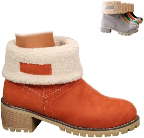 Boots for Women 2024 Winter Warm Snow Boots Plush Lined Mid Calf Boots for Women Fashion Suede Winter Outdoor Shoes