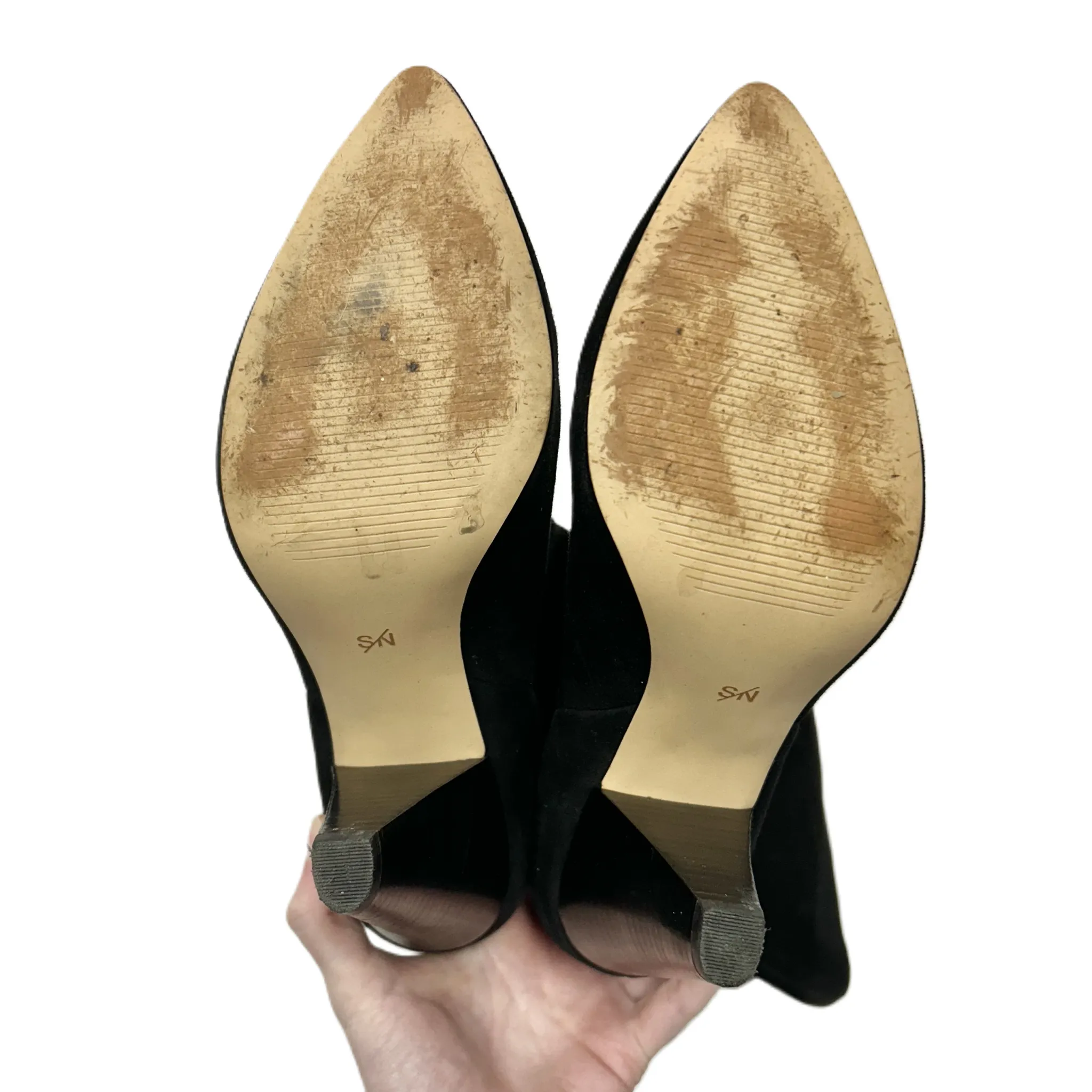 Boots Mid-calf Heels By Something Navy In Black, Size: 9