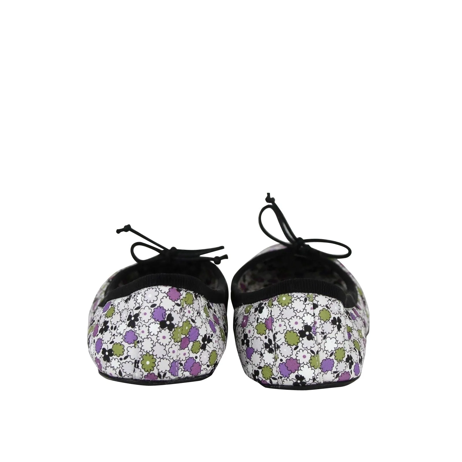 Bottega Veneta Women's Floral Green / Purple / Black Leather Ballet Flats
