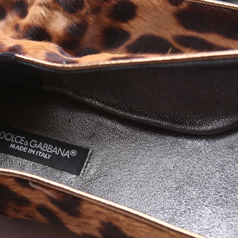 Calf Hair Leopard Ballet Flats Size 38 Brown