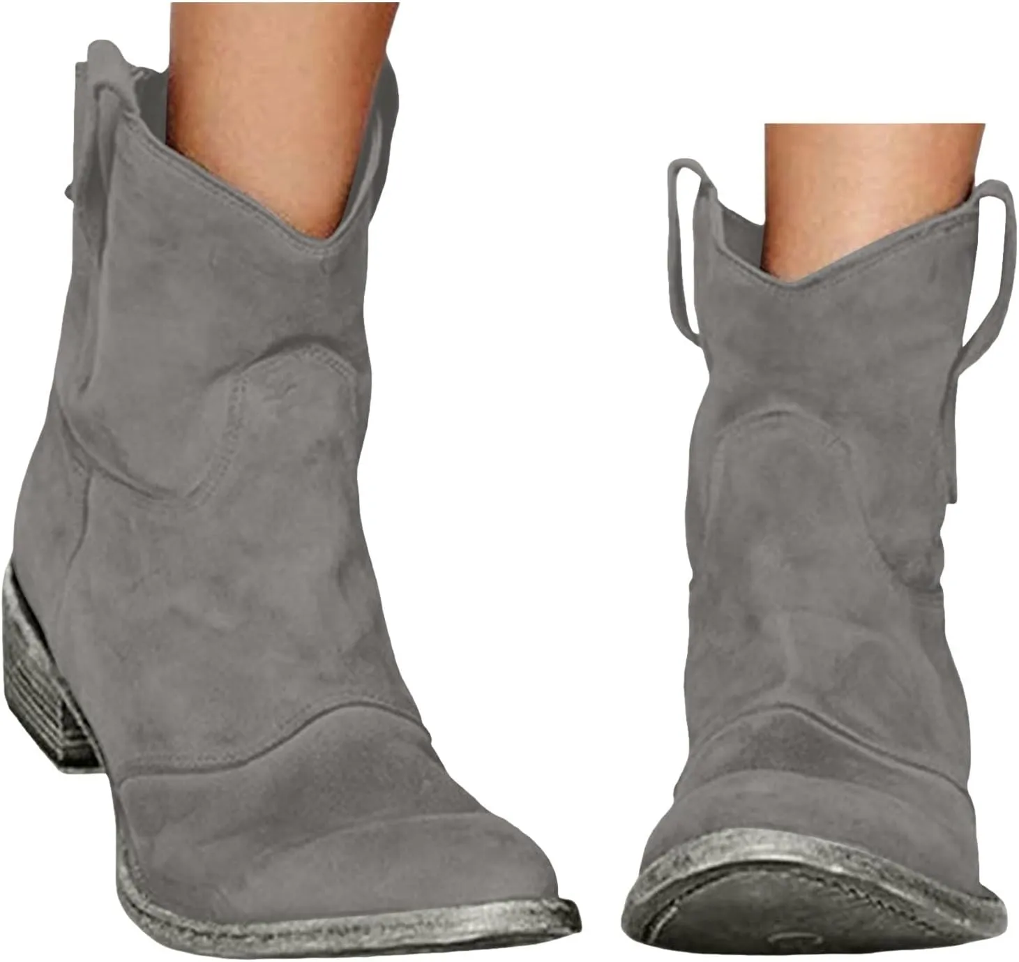 Cathalem Cowboy Boots for Women Cowgirl Cowboy Western Stitched Ankle Boots Pointed Toe Short Booties Fall Boots Women