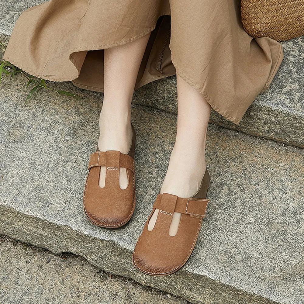 Color-block Velcro Flat Shoes For Women