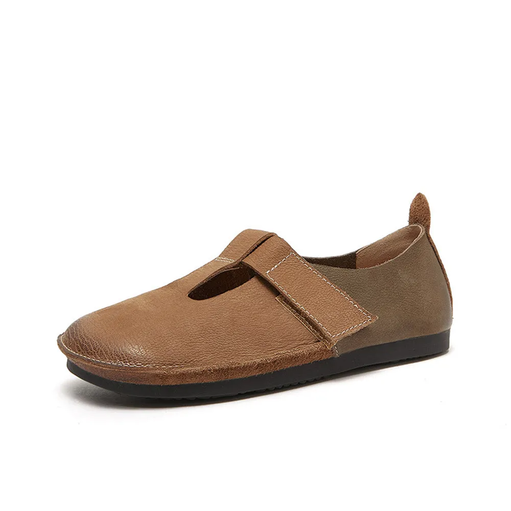 Color-block Velcro Flat Shoes For Women