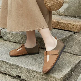 Color-block Velcro Flat Shoes For Women