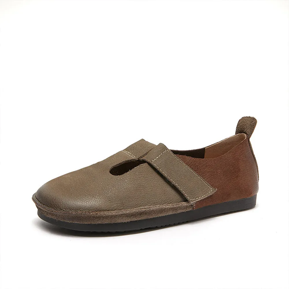 Color-block Velcro Flat Shoes For Women