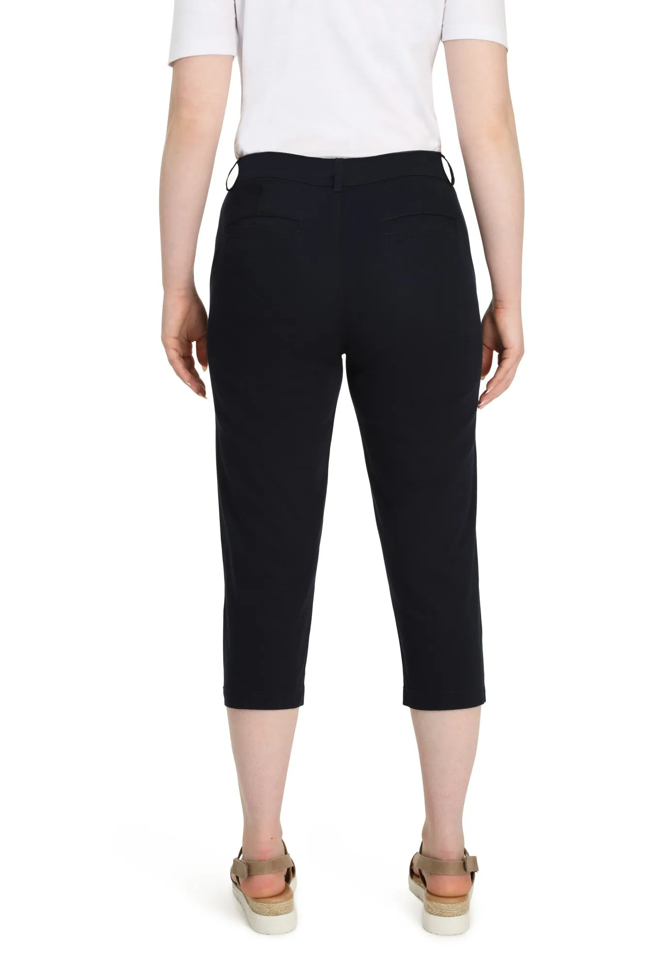 Cotton Elastane Mid Calf Pants | NAVY | 6813YR