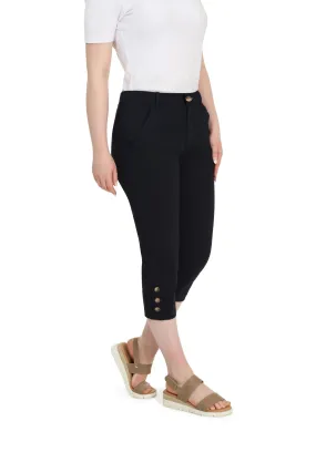 Cotton Elastane Mid Calf Pants | NAVY | 6813YR