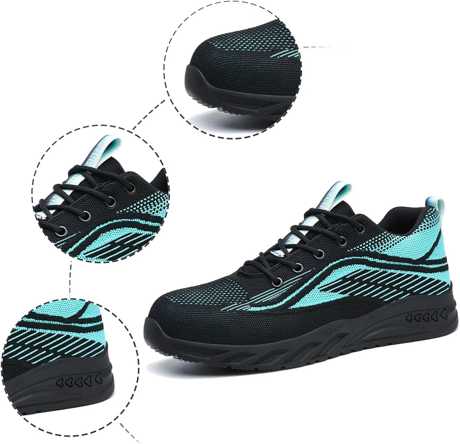 Couple Men's Steel Toe Shoes Men Composite Toe Shoes Comfortable Walking Sneakers Non Slip Sneaker Shoes for Men Size 12