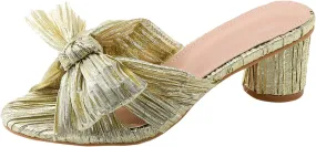 Crzidha Women's Slip On Sandals Soft Dressy Summer Bow-Knot Open Round Toe Chunky Heels Slides Sandals Cute Solid Color Slippers Sandal Casual Beach Walking Party Dress Wedding Shoes