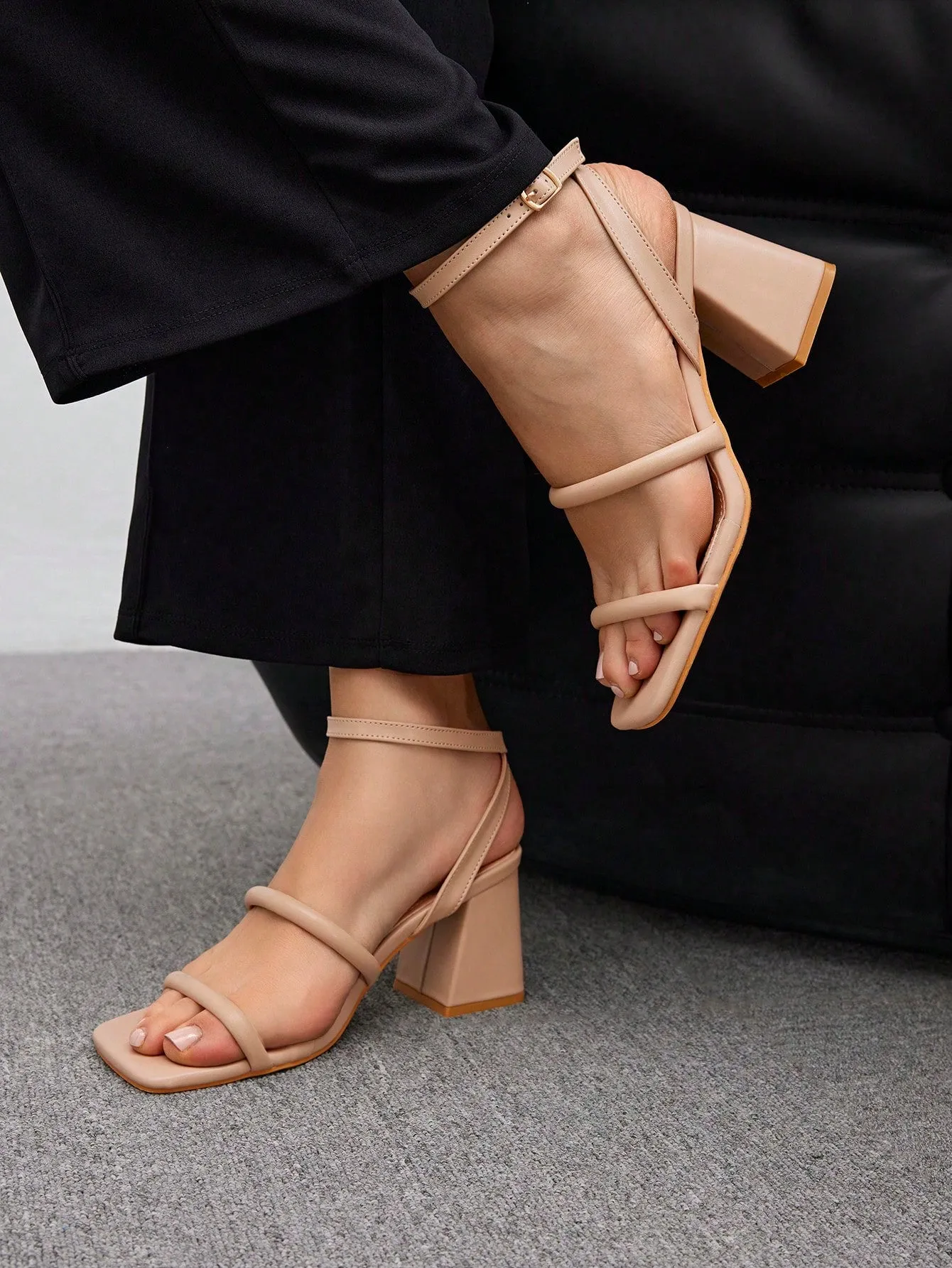 CUCCOO BIZCHIC Stylish Solid Color High Heel Sandals - Perfectly Versatile Footwear for Any Occasion