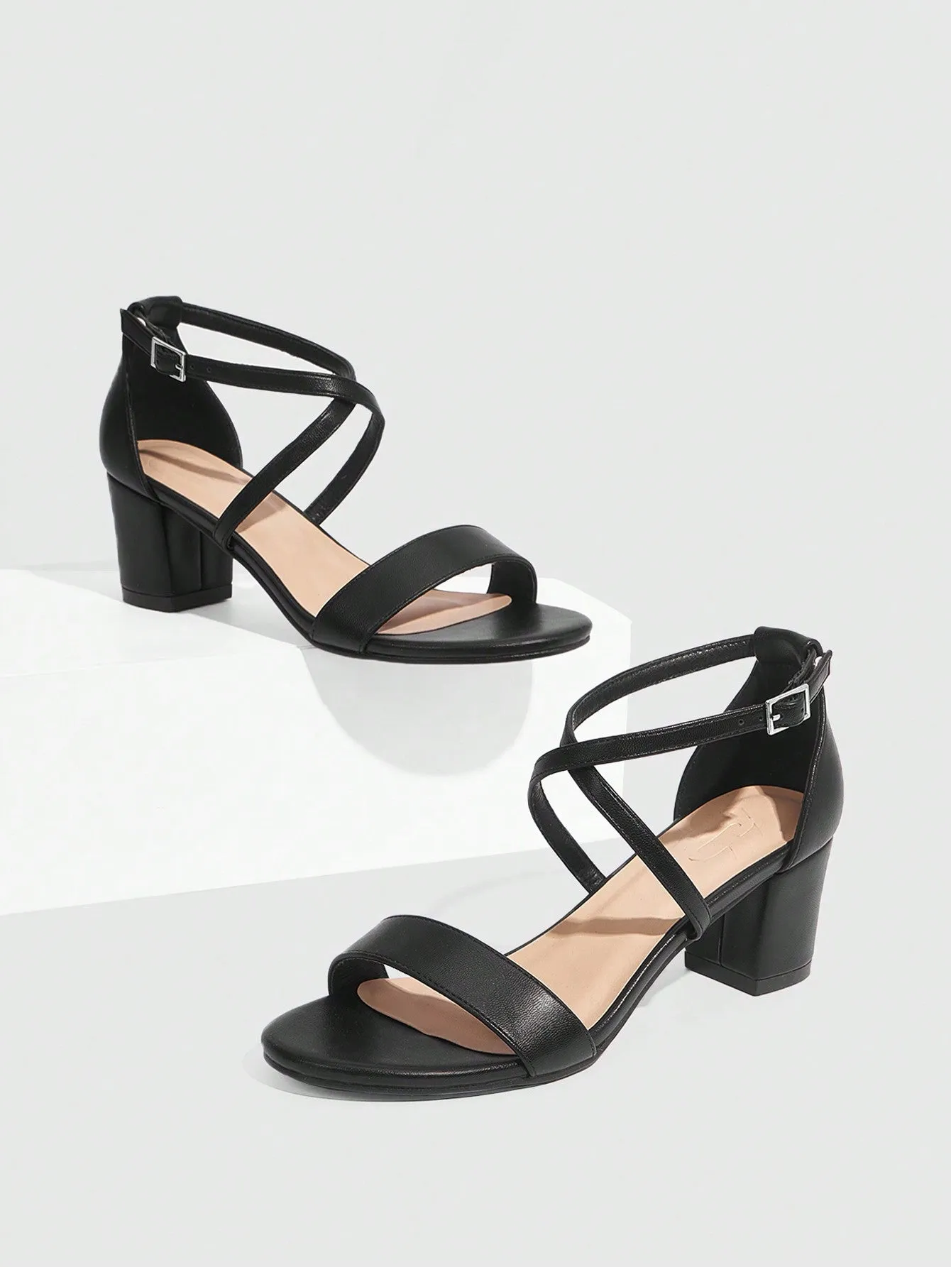 “CUCCOO BIZCHIC Womens Black High-Heeled Sandals, Fashionable Spring and Summer Vacation Shoes - Summer Sale”