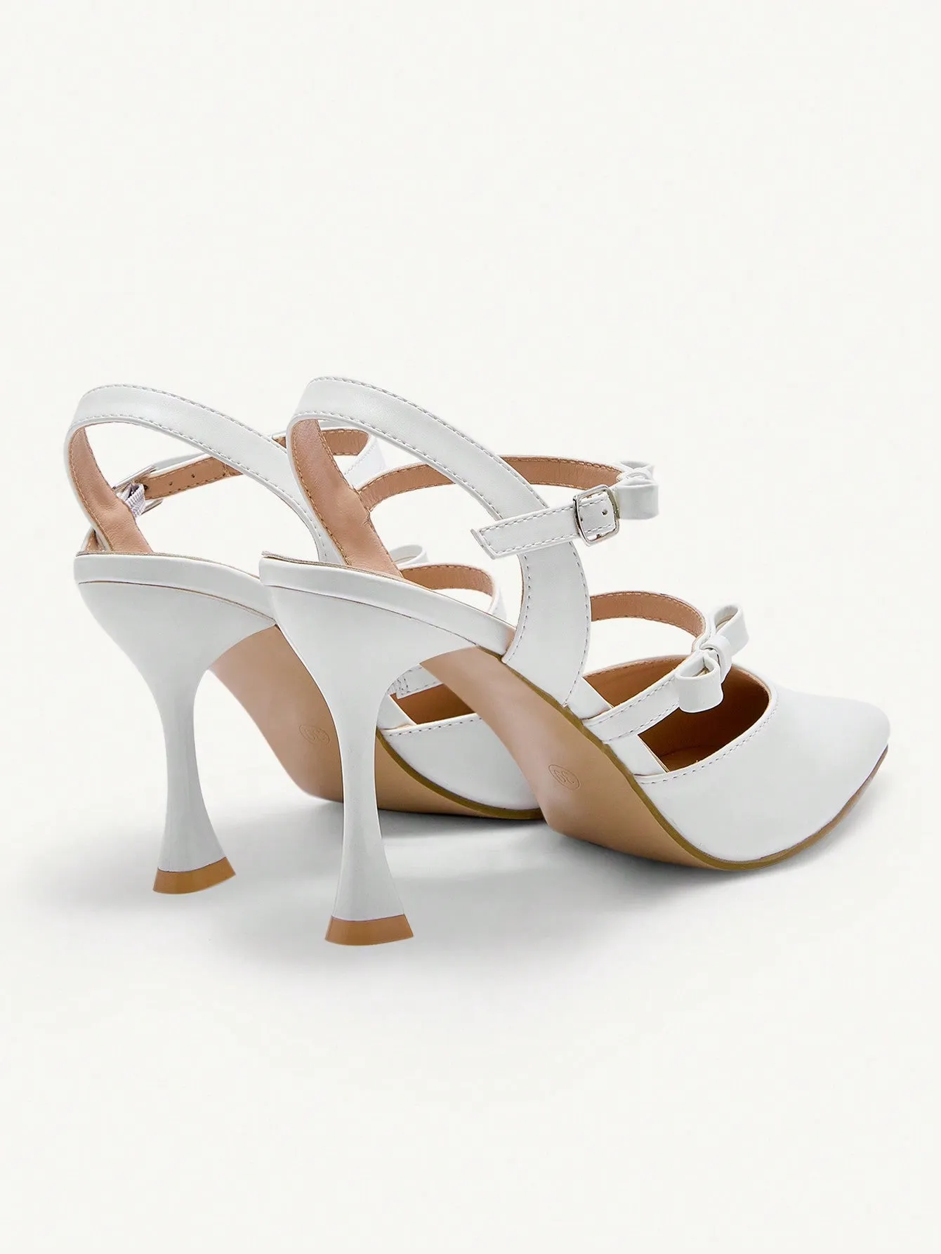 CUCCOO CHICEST Pointed Toe Stiletto High Heel White Women's Shoes, Simple Style