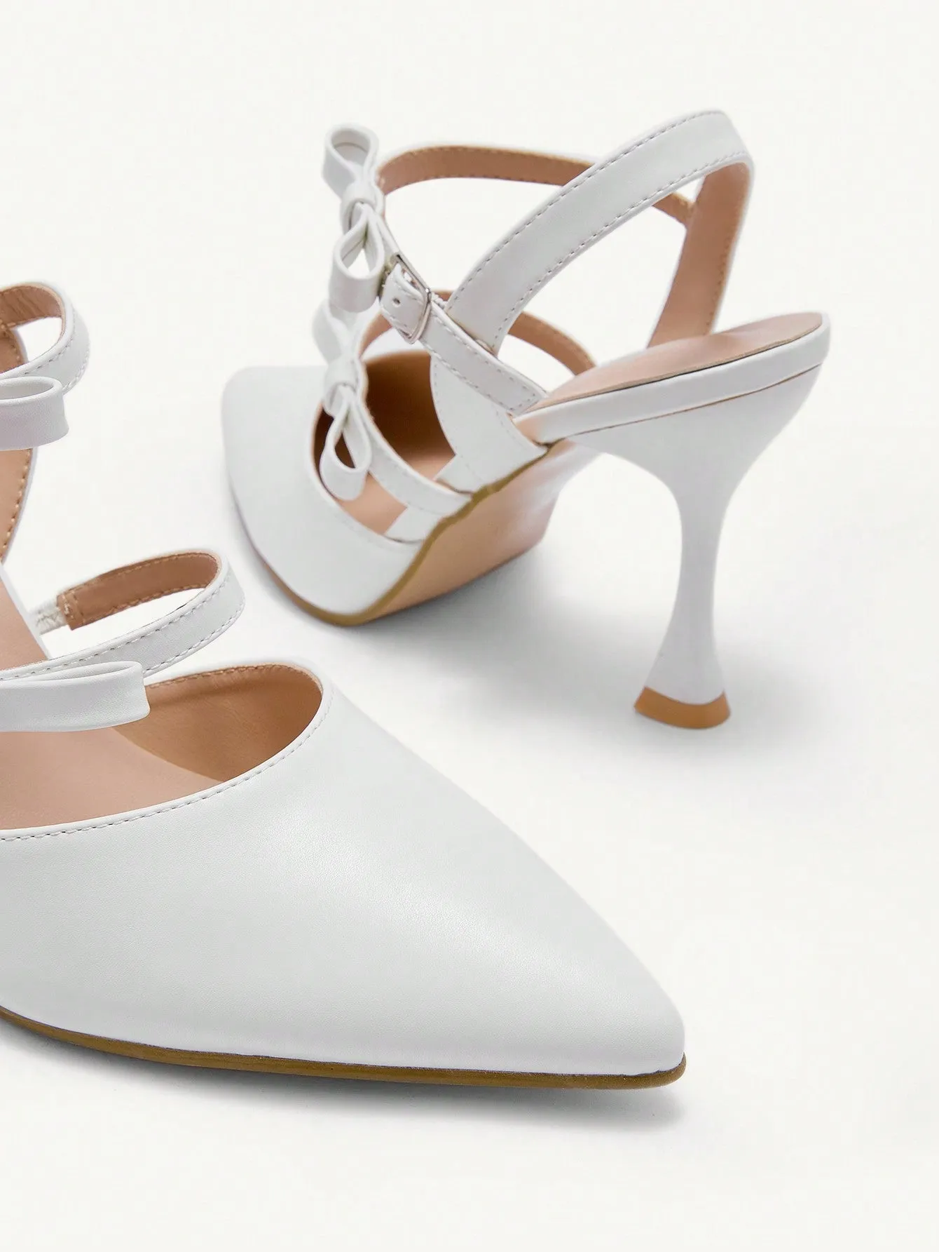 CUCCOO CHICEST Pointed Toe Stiletto High Heel White Women's Shoes, Simple Style