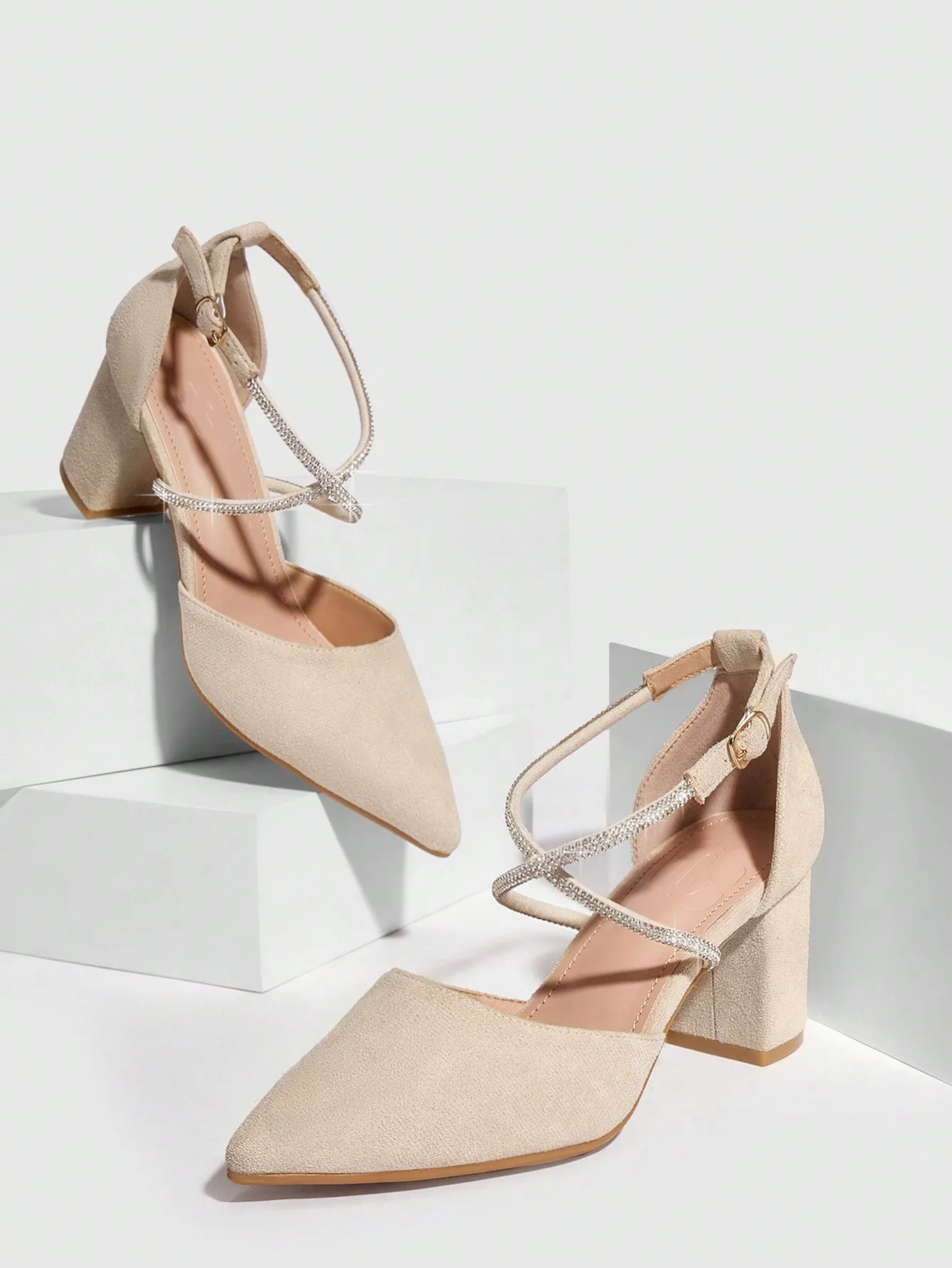 CUCCOO CHICEST Woman Shoes Point Toe Fashion Beige Elegant Pumps High Block Heel For Summer Graduation Heels Prom Heels Vacation Shoes Summer Sale Elegant Heels