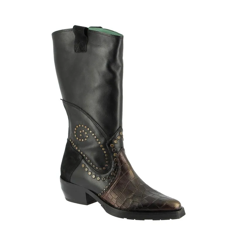 Felmini D264 Black/Bronze Calf Boot