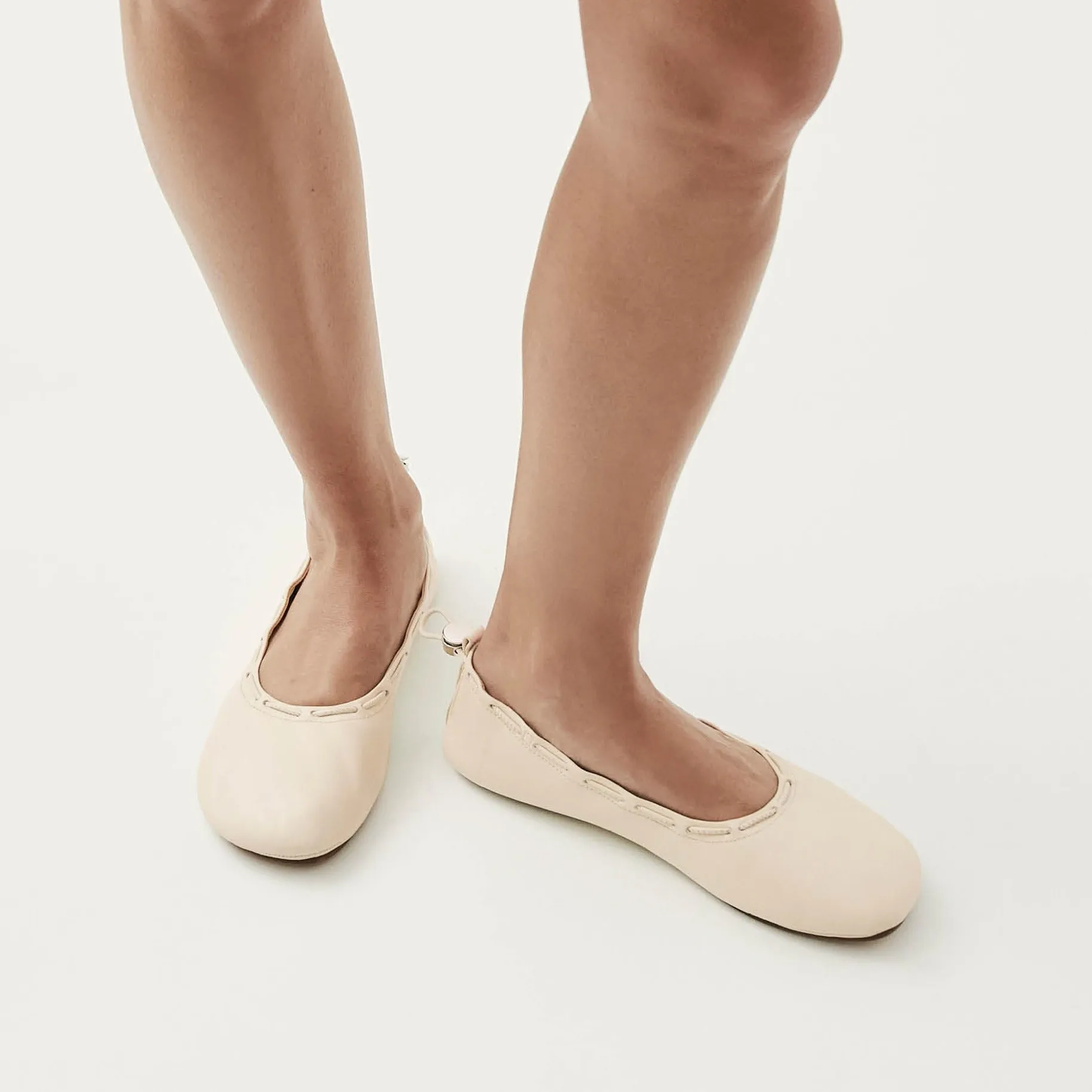 Gill Cream Leather Ballet Flats