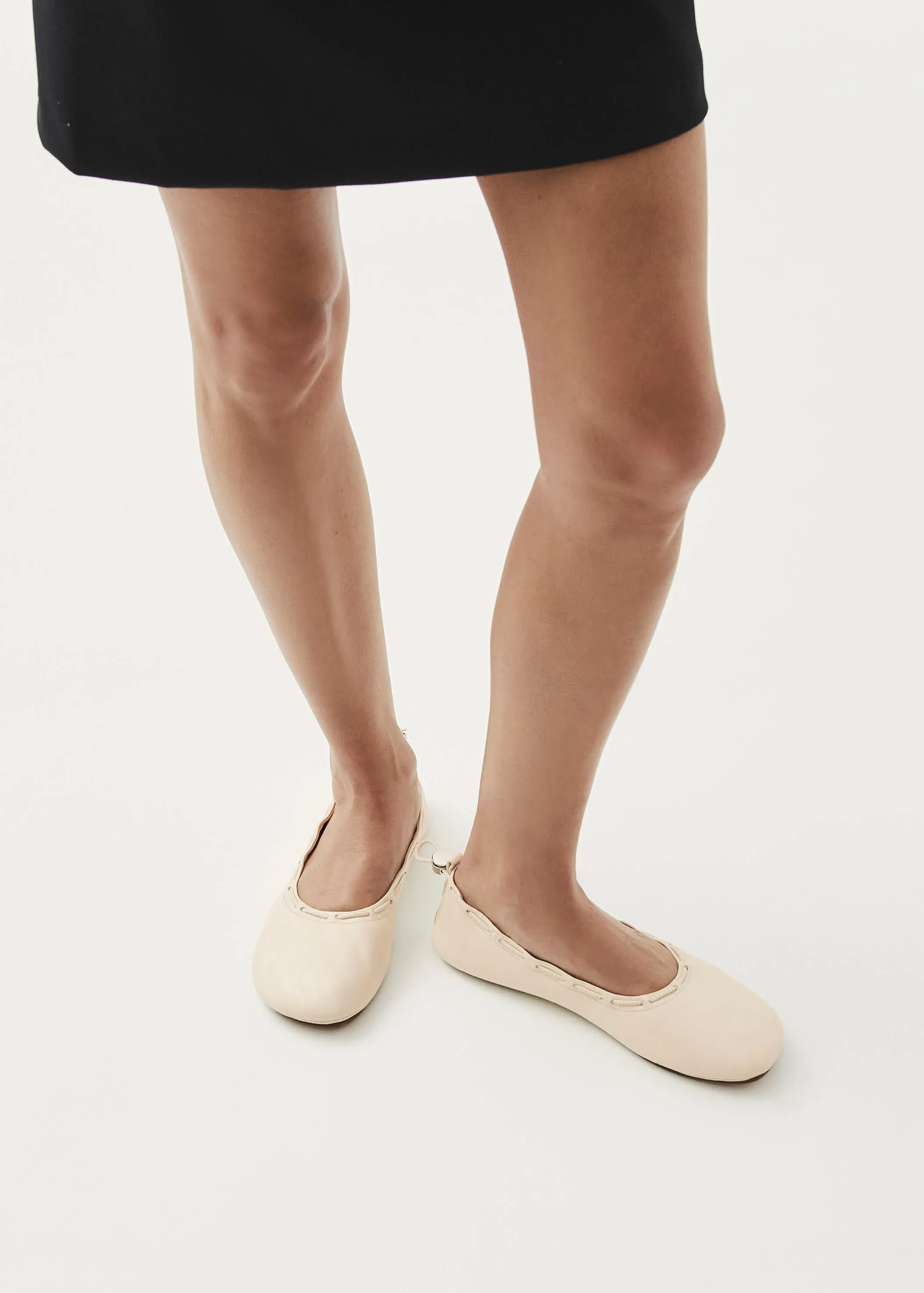 Gill Cream Leather Ballet Flats