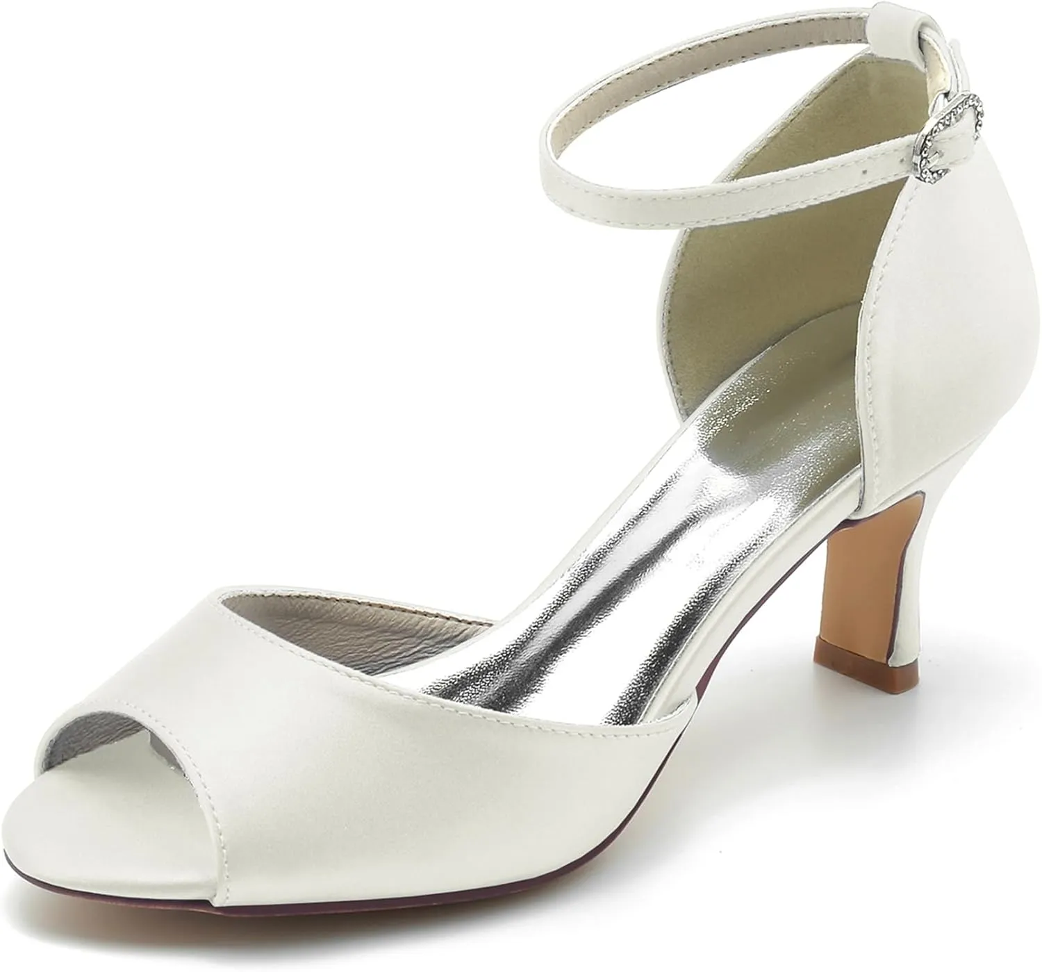Hanfike Evening Sandals for Women Low Heel Ankle Strap Wedding Party Shoes JY099