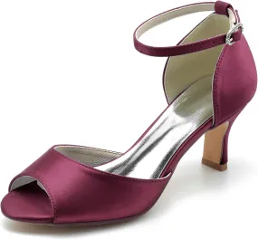 Hanfike Evening Sandals for Women Low Heel Ankle Strap Wedding Party Shoes JY099