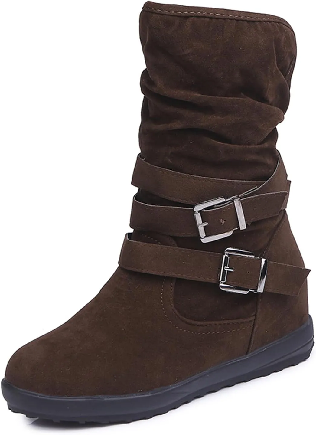 Ladmiple Snow Boots For Women Wide Width Winter Boots Slip on Fur Lined Lightweight Cold Weather Warm Ankle Booties Shoes