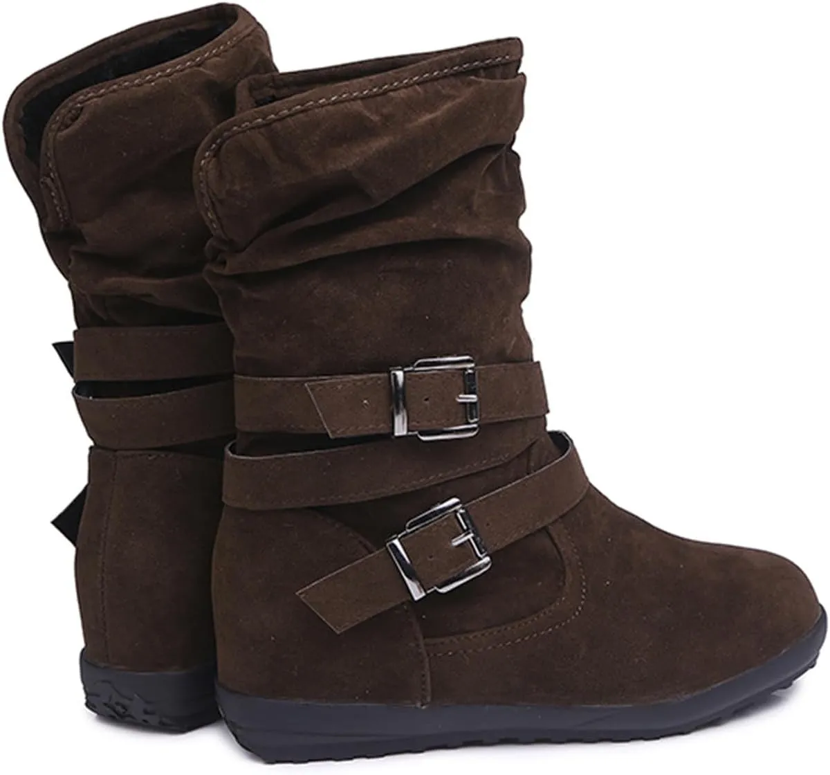 Ladmiple Snow Boots For Women Wide Width Winter Boots Slip on Fur Lined Lightweight Cold Weather Warm Ankle Booties Shoes