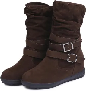 Ladmiple Snow Boots For Women Wide Width Winter Boots Slip on Fur Lined Lightweight Cold Weather Warm Ankle Booties Shoes