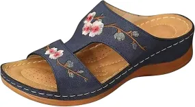 Lausiuoe Comfortable Orthopedic Sandals For Women Dressy Summer Arch Support Walking Cute Beach Orthotic Flip Flops Slippers