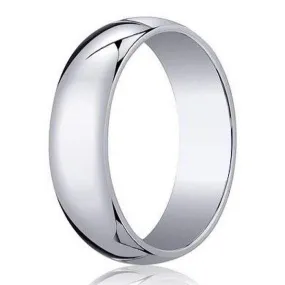 14k White Gold Mens 5mm Polished Traditional Domed Wedding Band - Classic Elegance