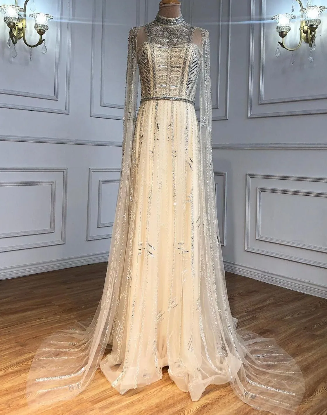 Noel Beading Embellished Evening Dress