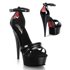 Pleaser Delight-662-Black-Size 6-Clearance