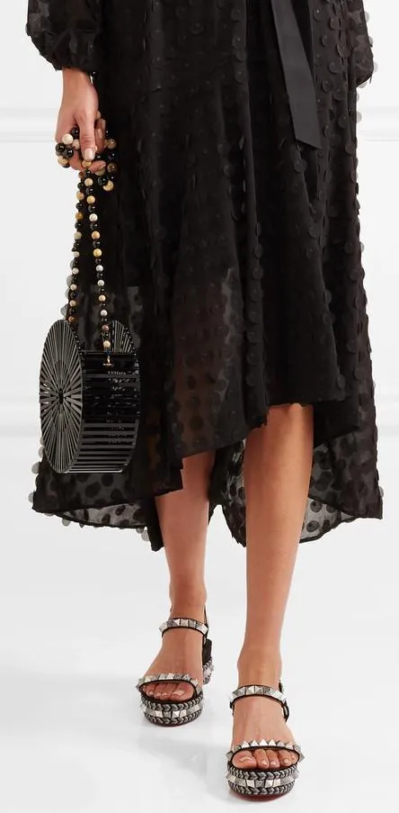'Pyraclou' 60 Spiked Suede Wedge Sandals