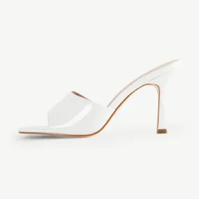 RAID Briya Heeled Mule in White Patent