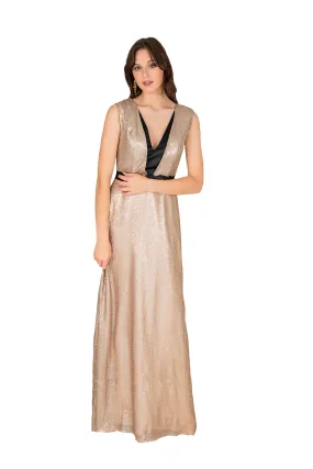 Elegant Sequined Formal Dress with Train