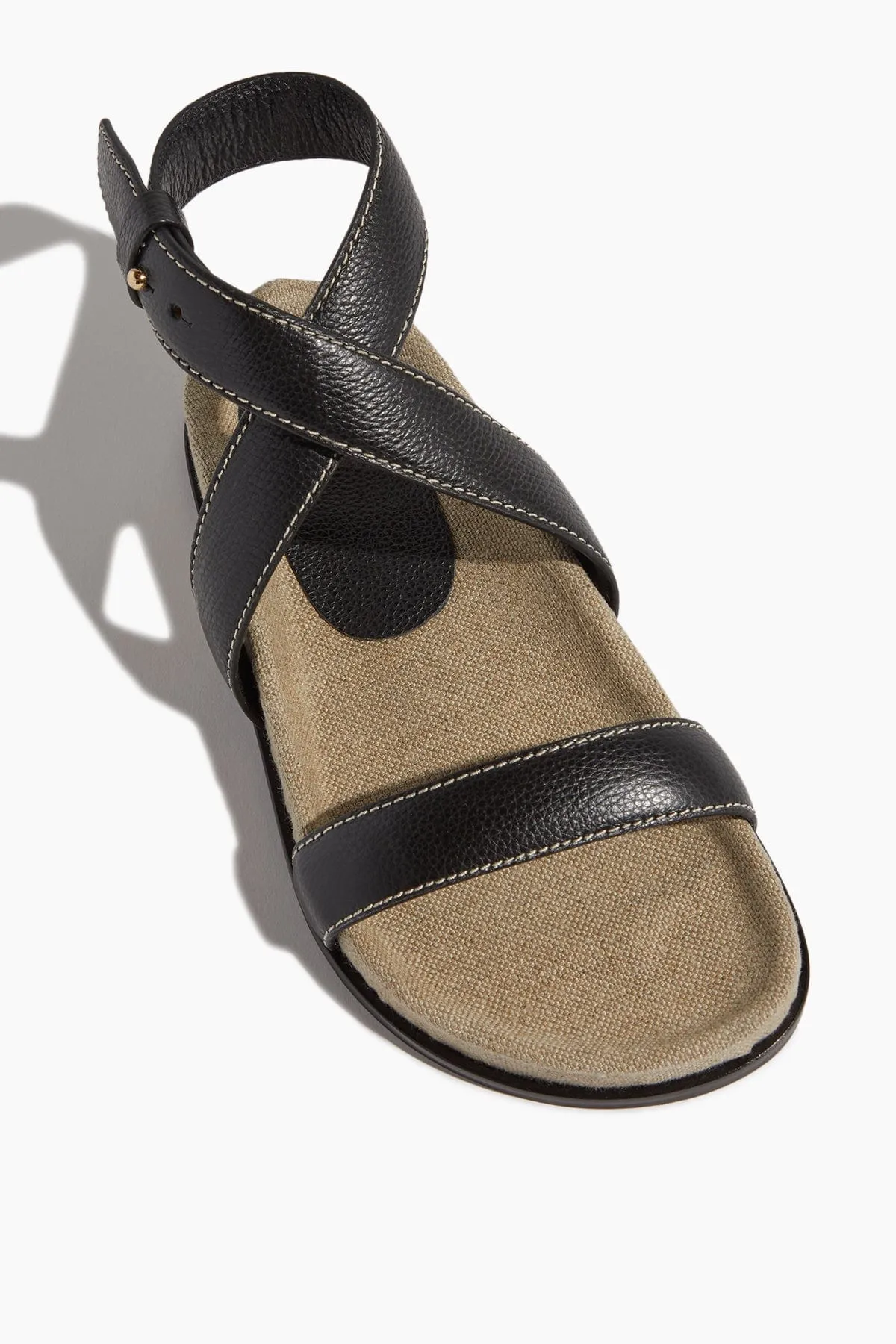 The Leather Chunky Sandal in Black