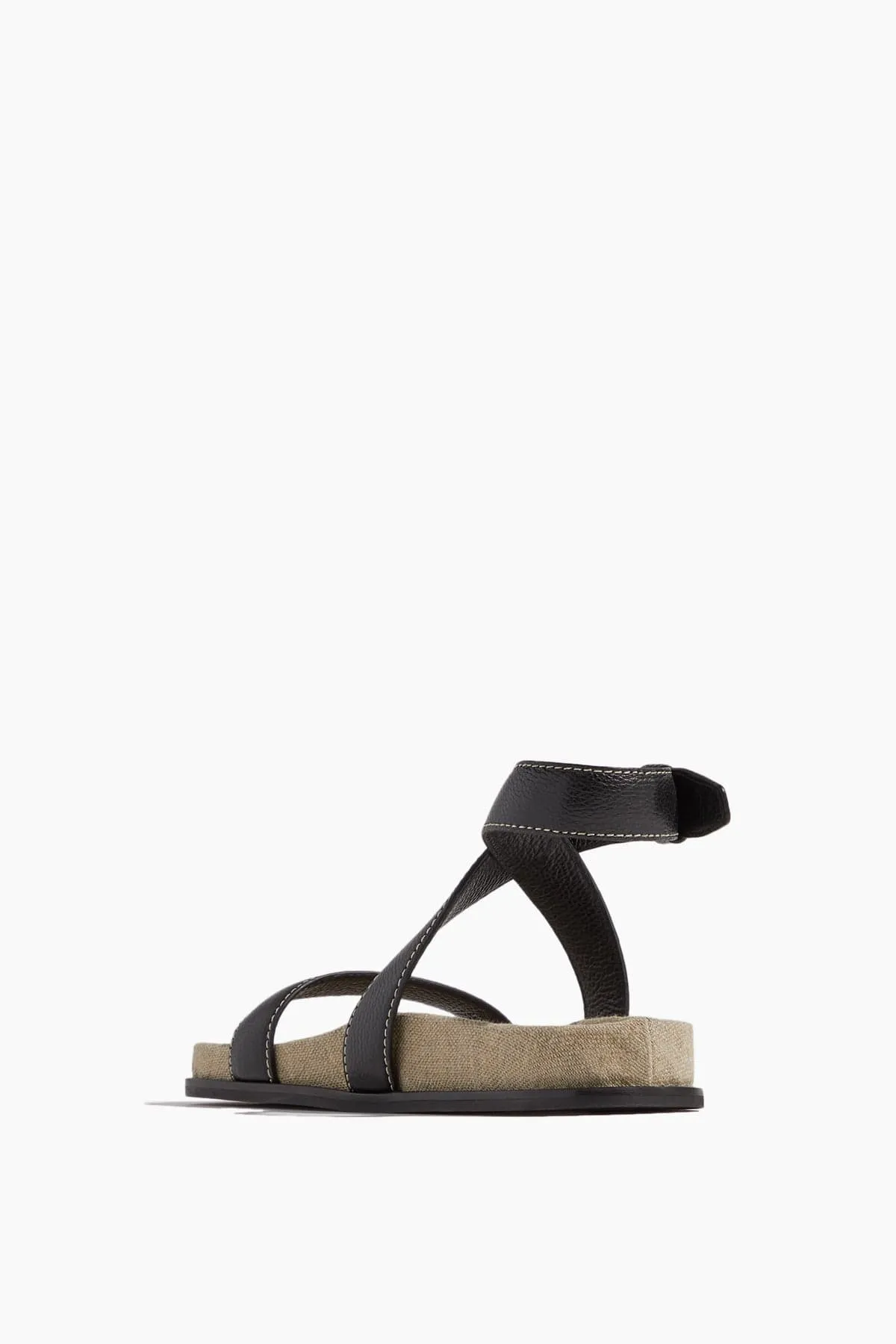 The Leather Chunky Sandal in Black
