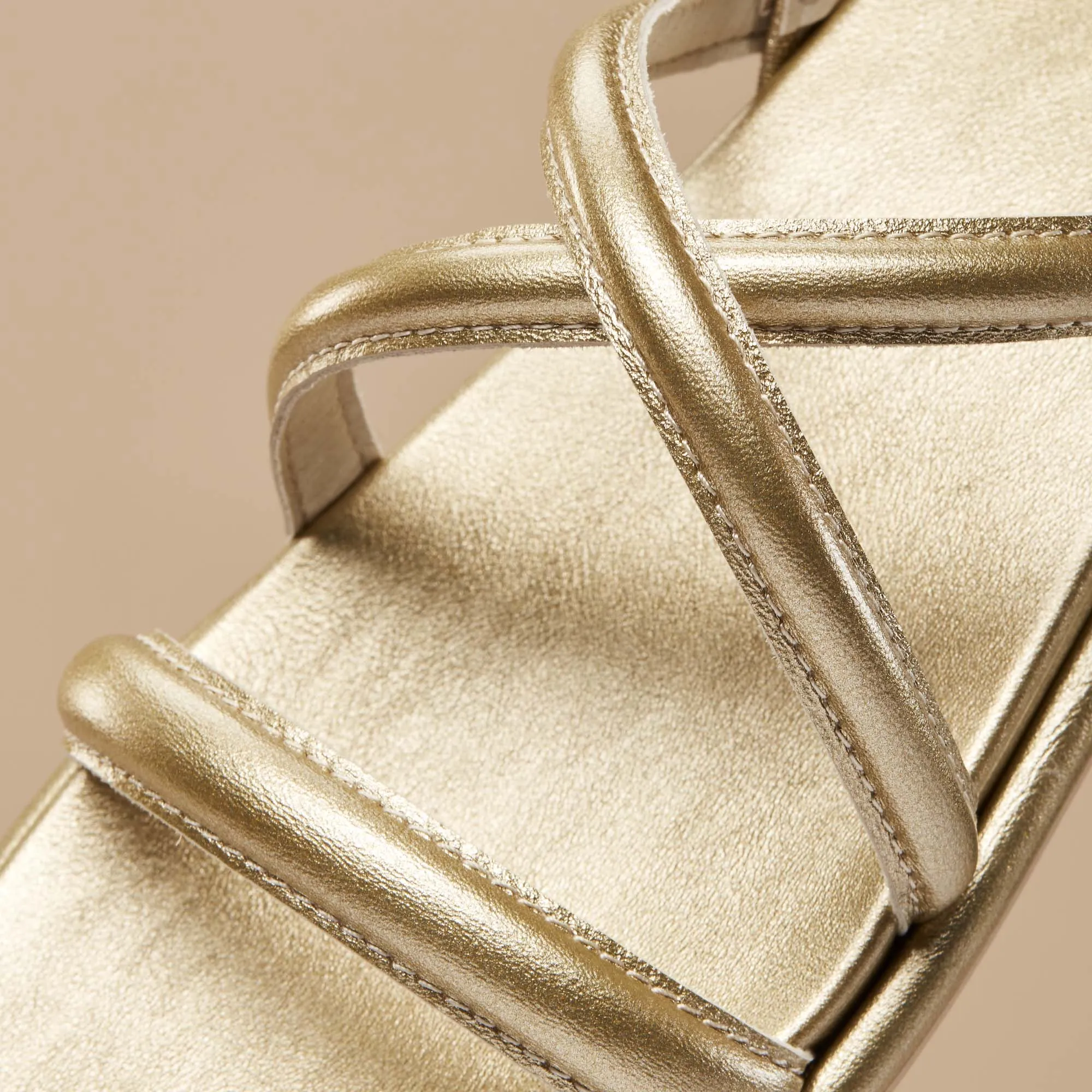Tiare Strappy Sandals - Bubbly Champagne Color